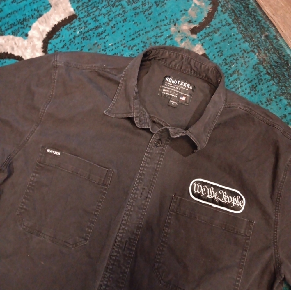 Howitzer Button-Down Shirt Black size L - Picture 3 of 4